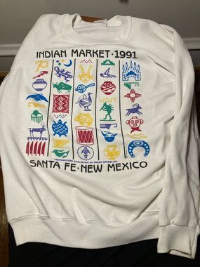 1991 Santa Fe, New Mexico Sweatshirt Native American/Indian Market Fair Med